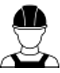 Builder wearing helmet icon